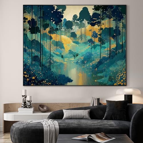 60"x72" Extra Large Framed Wall Art Whimsical Fantasy Forest