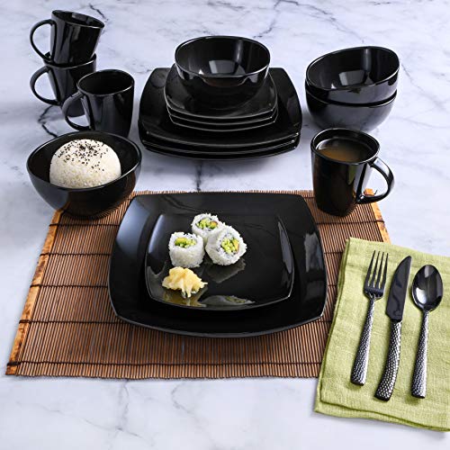 Soho Lounge Square Reactive Glaze Stoneware Dinnerware Set