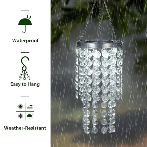 Hanging Solar Chandelier Light Outdoor Waterproof