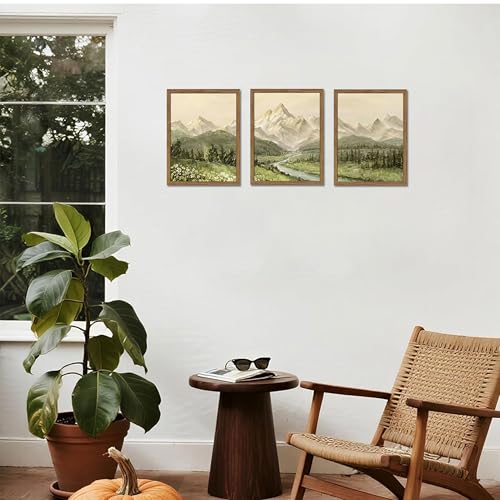 Framed Mountain Wall Art for Living Room (3 Count)