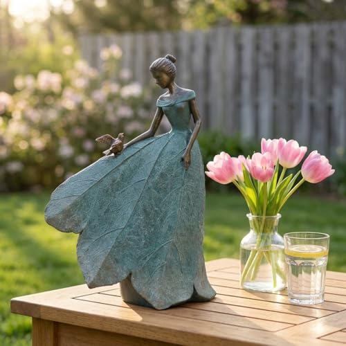 Fairy Statue Home Decoration Leaf Angel Girls 8.5 x 5 x 12 Inch