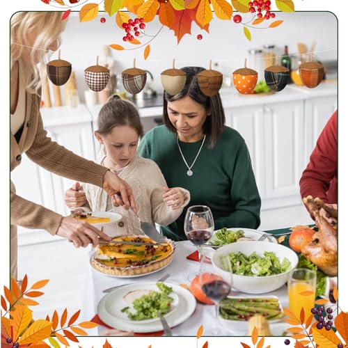 12 Pcs Fall Felt Acorn Ornaments Thanksgiving Hanging Decor (12 Count)