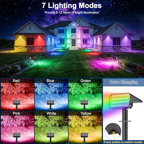 Solar Spot Lights Outdoor Color Changing (2 Count)