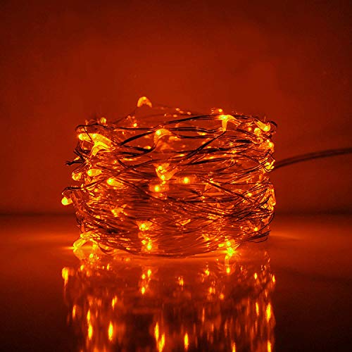 2 Pc Orange Halloween Fairy String Lights Battery Operated (20 Foot)