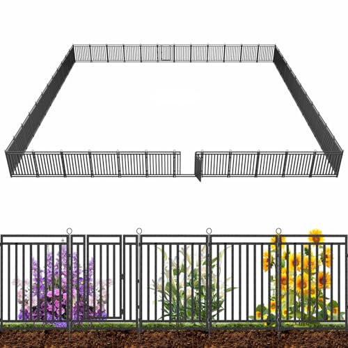 Decorative Garden Fence Metal Dog Fence Outdoor for Yard (3520 Sq Ft)