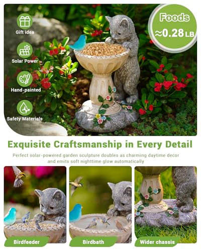 Solar Cat Statues for Garden Decor