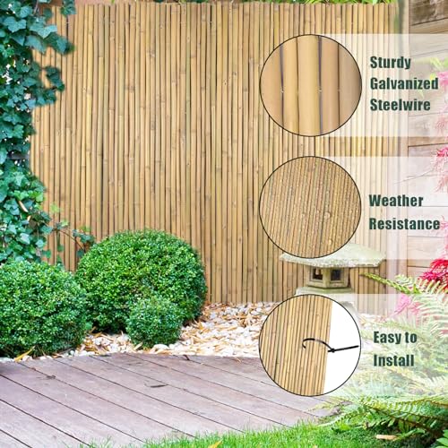 6Ft High x 8 Ft Long x 0.7In D Bamboos Screen (48 Sq Ft)
