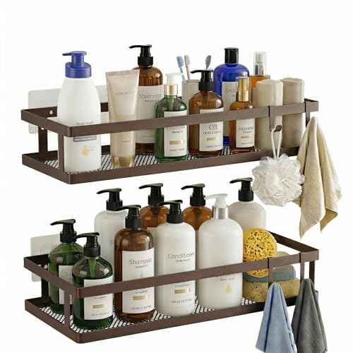2 Pack Minimalist Shower Caddy Wall Mount (2 Count)