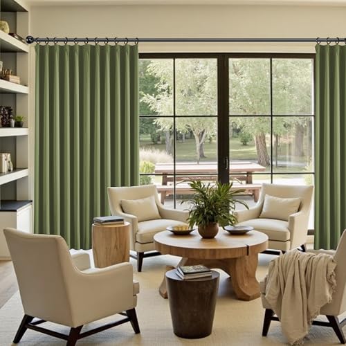 Sage Green Wide Blackout Curtains 95 Inches Long (2 Count)