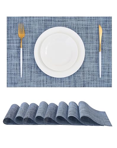 Deep Navy Woven Placemats Set of 8 (3 Count)