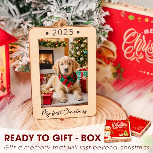 My First Christmas Dog Photo Frame Ornament 2025
