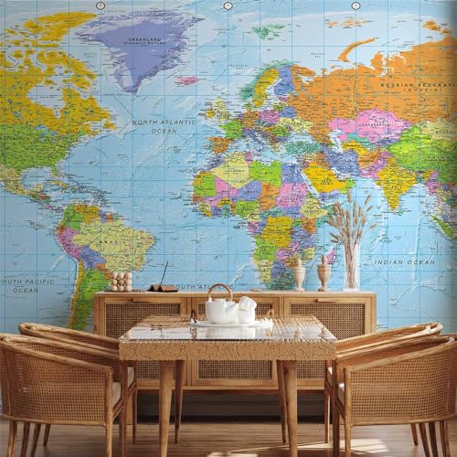 Wall Mural World Map 197x110 in (150.7 Sq Ft)