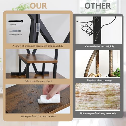 9 Tier 66" Tall Plant Stand with Grow Lights for Indoor Plants（White）