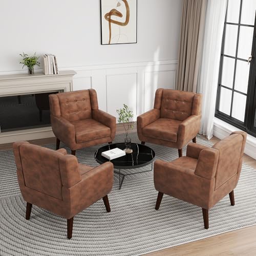 PU Leather Accent Chairs Set of 4 (4 Count)