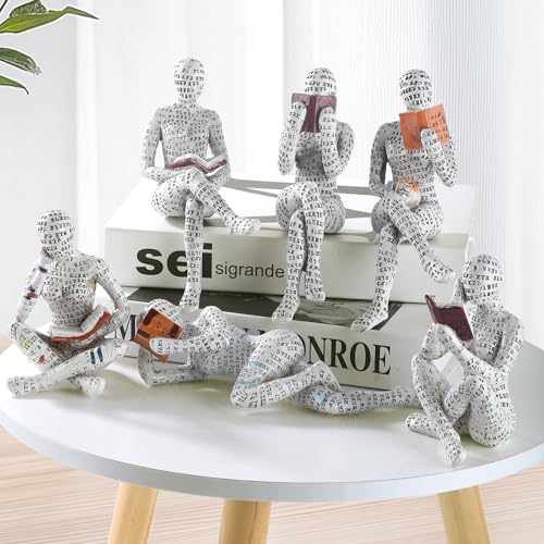 Home Decor Pulp Reading Women Thinker Statue Aesthetic Sculpture Room Decor Modern Abstract Decoration on Shelf Table Desk for Living Room Office Bedroom H