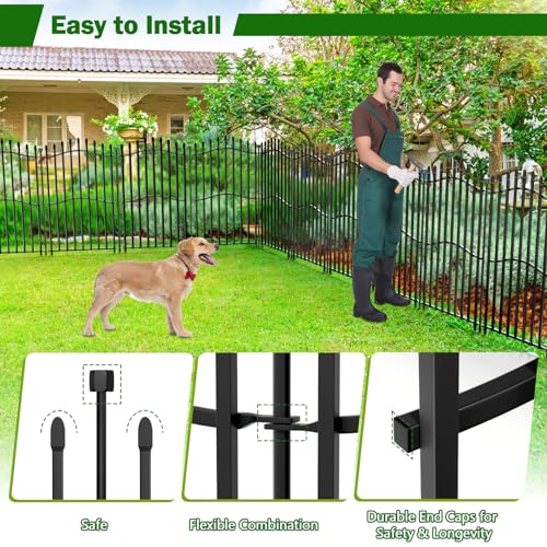 No Dig Garden Fence 40" H x 22.5'L Decorative Yard Dog Outdoor Panels (7.83 Sq Ft)