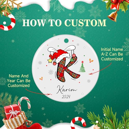 Personalized Christmas Ornaments with Initial Name
