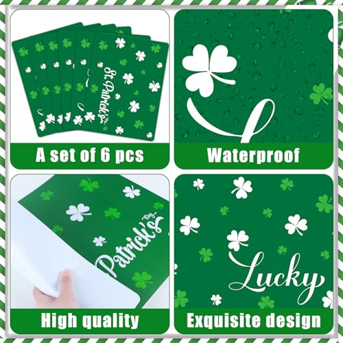 St. Patrick's DayPlacemats Set of 6 Shamrock Plastic Table Mat 17×13×0.04in (6 Count)