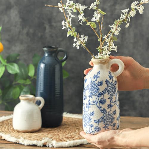 Ceramic Vase Set of 3 with Handle (3 Count)