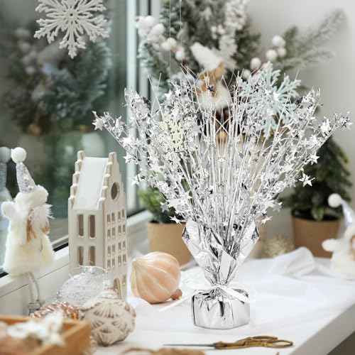 18 Pcs Silver Foil Spray Centerpiece Table Decoration for Wedding