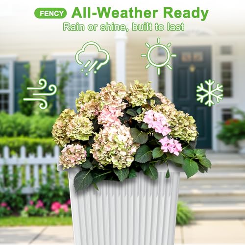Set of 2 Tall Planters for Outdoor Plants (2 Count)