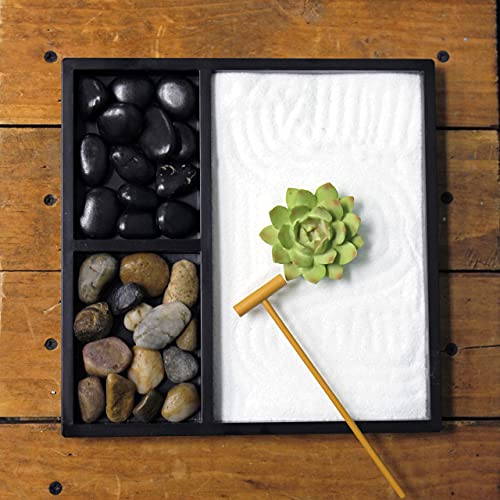 Mini Zen Garden Kit for Desk with Rake