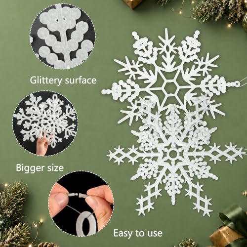12pcs Large Christmas Snowflakes Decorations (12 Count)