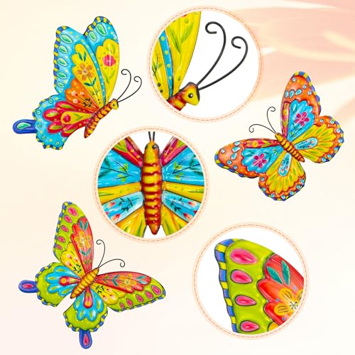 Metal Butterfly Wall Decorations Garden Decor Room Decor (3 Count)