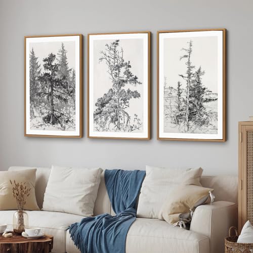 Vintage Tree Framed Wall Art Set (3 Count)