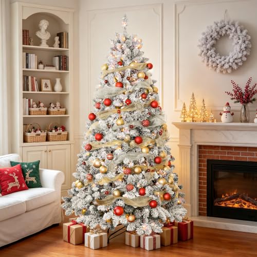 4 ft Prelit Flocked Christmas Tree