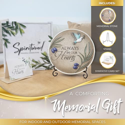 Stunning Garden Memorial Stone with Stand & Sympathy Card