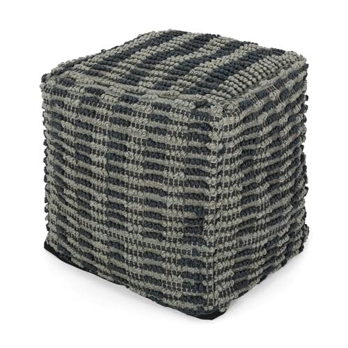 Boho Handmade Fabric Cube Pouf Ottoman Foot Stool