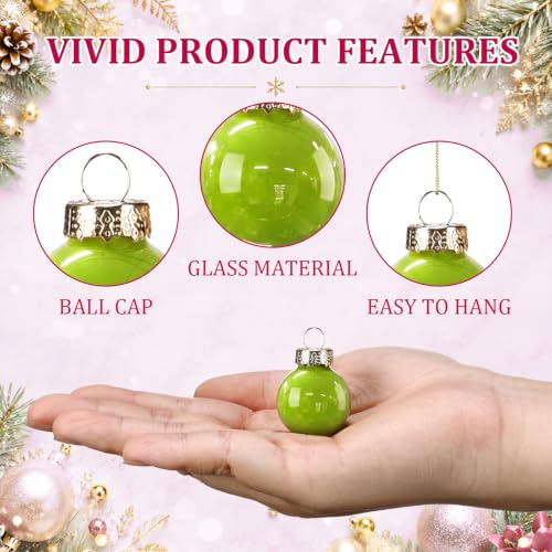 32 Pcs 1'' Mini Glass Christmas Ornament (32 Count)