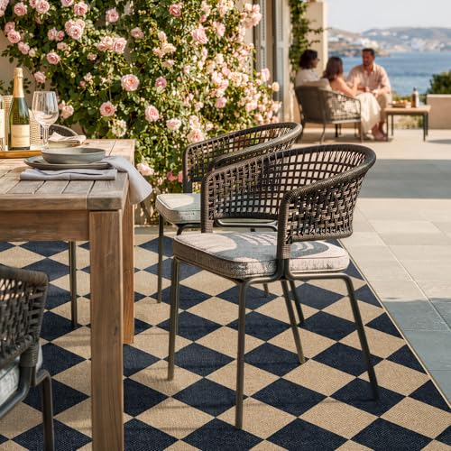 Checkered Easy Jute Outdoor Patio Rug