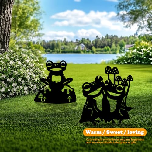 3 Pack Frog Metal Garden Decorative Stakes (3 Count)