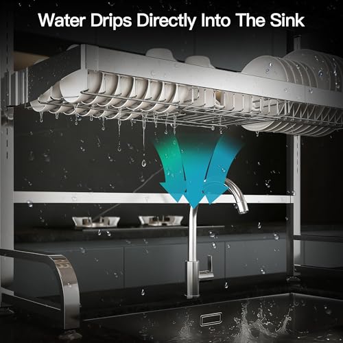 3 Tier Extra Large Stainless Steel Over The Sink Dish Drying Rack