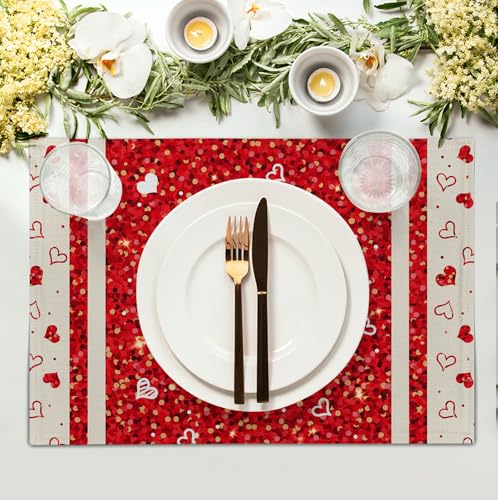Valentine Hearts Placemats Set of 4 (4 Count)