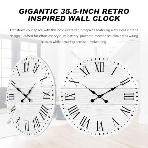 Large Wall Clock with Roman Numeral