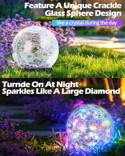 Garden Solar Ball Lights Outdoor Waterproof (2 Count)