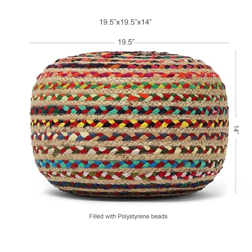 Jute Braided Pouf (2 Count)