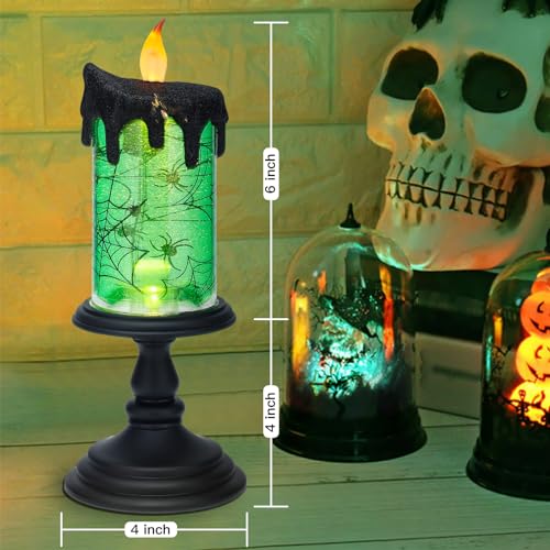 Halloween Snow Globe Candles Lighted Lamp
