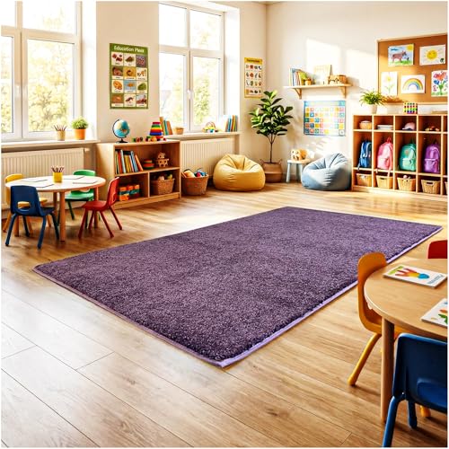 Soft & Colorful 6' Round Kids Classroom Area Rug