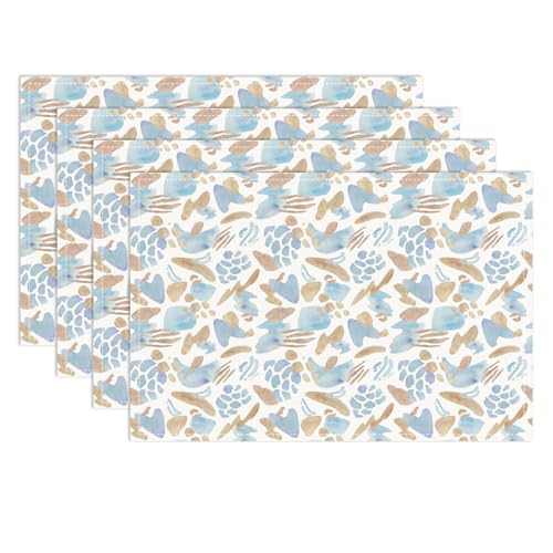 Blue and Brown Placemats Set of 4 (4 Count)