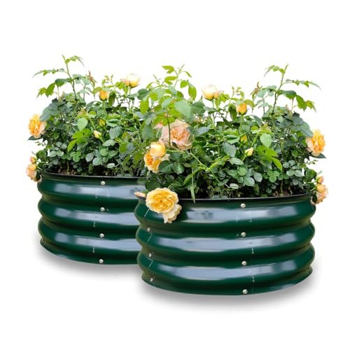 GARDMAX 2 Pack 2x2x1FT Galvanized Round Raised Garden Bed Kit