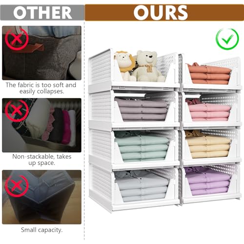 5 Pack Stackable Closet Organizer Box (5 Count)