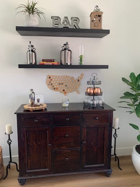 Joel’s Antiques 48 Inch Wooden Floating Shelves for Wall