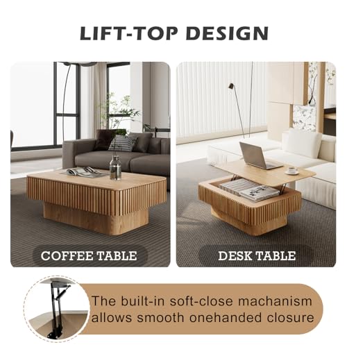 Lift Coffee Table with Storage & Adjustable Height