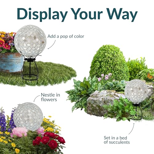 Sunnydaze 10" Mosaic Glass Gazing Ball for Garden