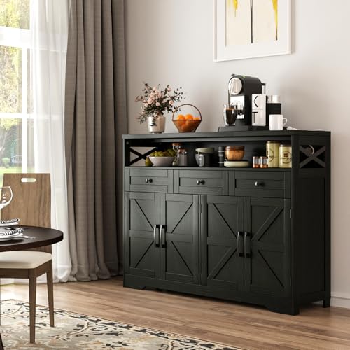 52" L Modern Farmhouse Sideboard Buffet Cabinet