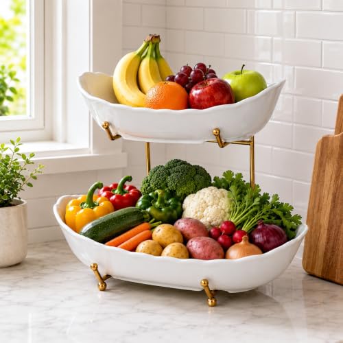 2 Tier Large Fruit Bowl